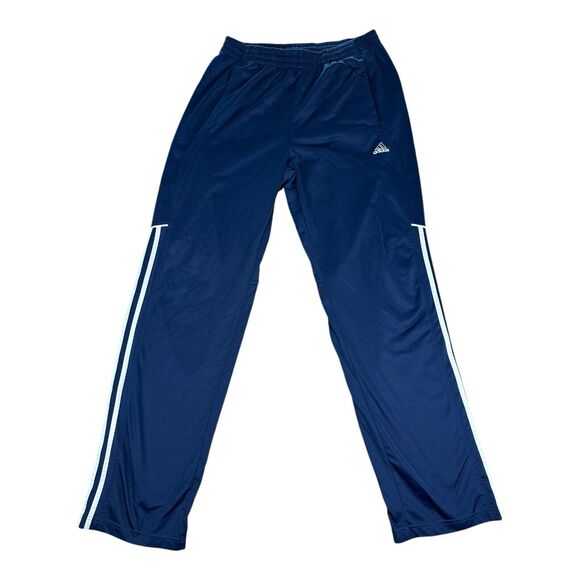 Adidas Athletic Track Pants Mens Size Medium Blue Striped Climalite - Picture 1 of 10